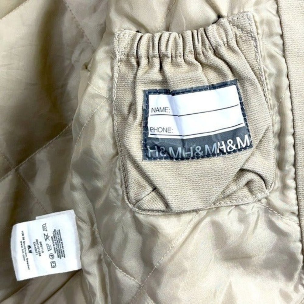 H&M Boys Basic Aviator Jacket Gorpcore Preppy Tan Collared Size 1.5 -2 Years - Picture 4 of 6
